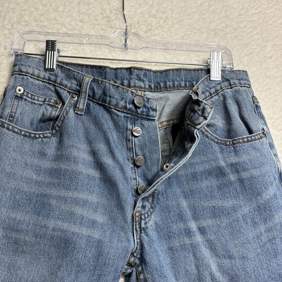 Cheap Monday Five Unwash Blue Straight Jeans 30 x 30 Button Fly Skull Straight - Picture 5 of 16